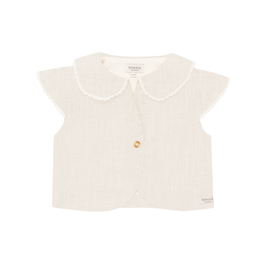 Hennie Linen Gilet | Soft Sand