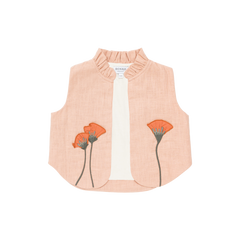 Sugy Linen Gilet | Poppy | Cloudy Rose